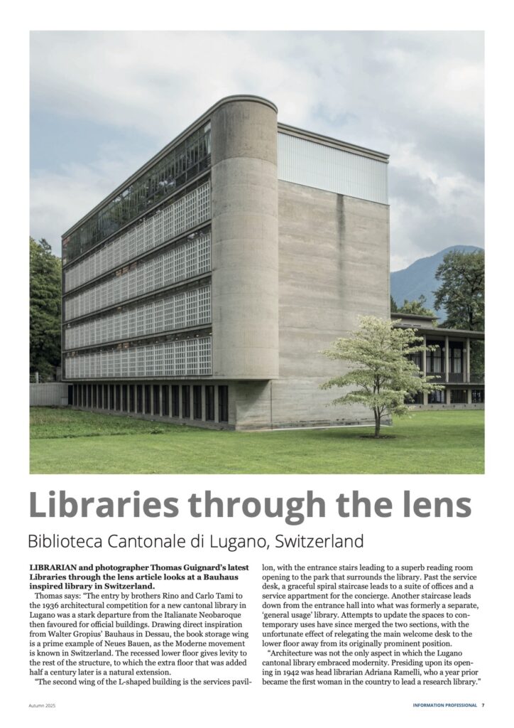 Screenshot of an article titled Libraries through the lens.