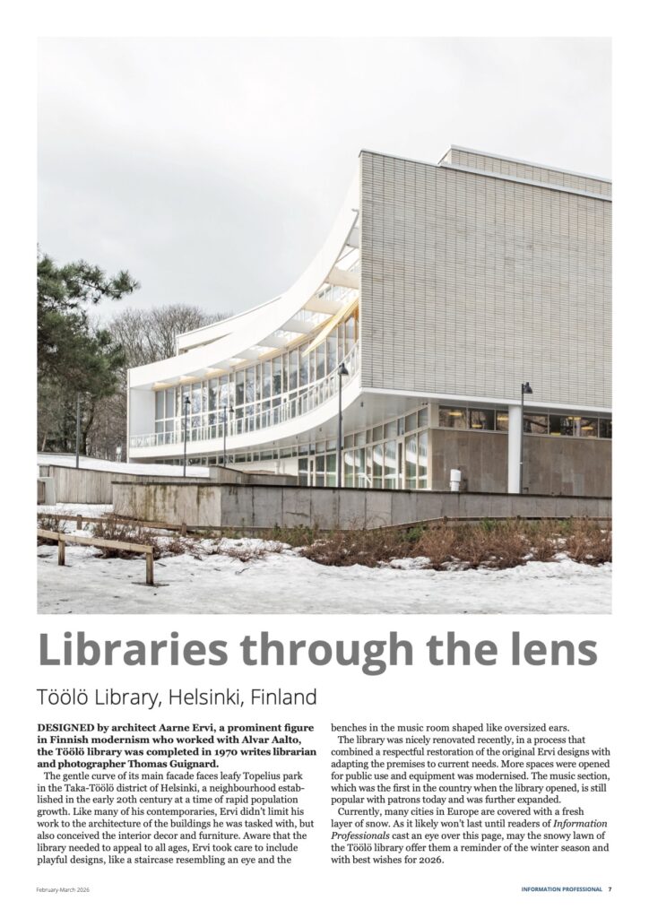 Screenshot of an article titled Libraries through the lens.
