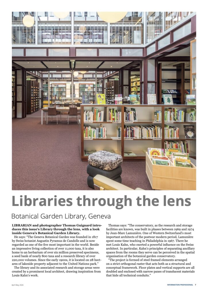 Screenshot of an article titled Libraries through the lens.
