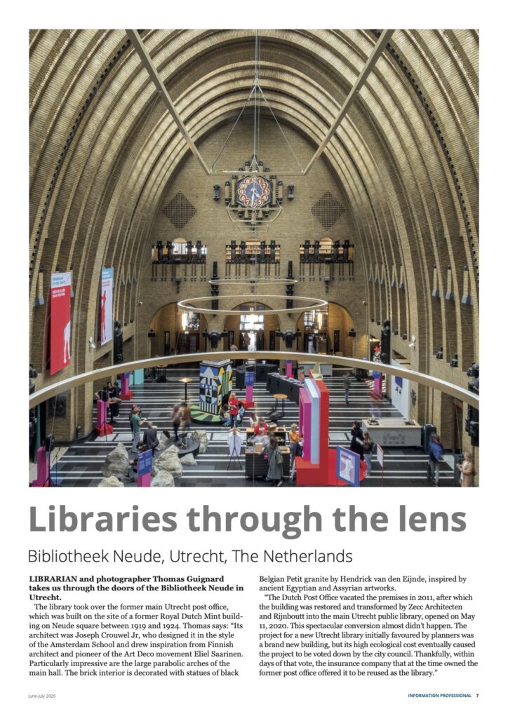 Screenshot of an article titled Libraries through the lens.